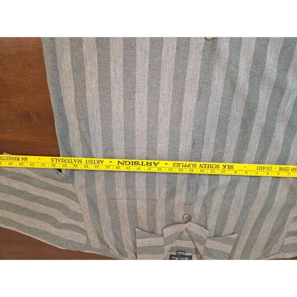 Mens Dress Shortsleeve Shirt Pants Set by Milano Moda Shirt XL Pants 38 Striped - Picture 7 of 11